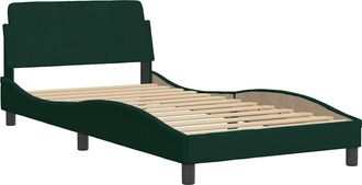 vidaXL Vidaxl - Estructura Cama Sin Colch&oacute;n Terciopelo Verde Oscuro 100x200 Cm