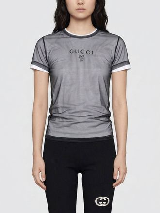 Gucci T-shirts in cotone e tulle con logo Gucci