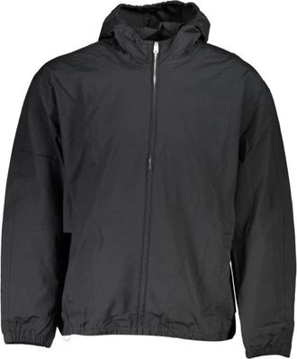 Calvin Klein Light Jackets, male, Black, S, Black Cotton Men Jacket Waterproof Hood