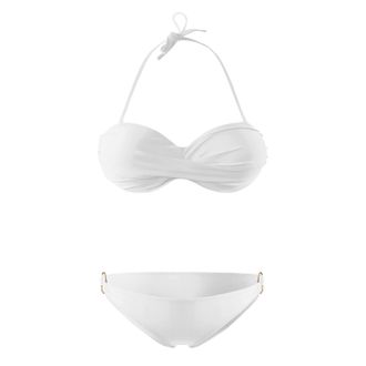 Generic Bikini Set For Women Womens Detachable Strap High Waisted Bikini Sets Metal Ring Sexy Swimsuit Two Piece Bathing Suits Bandeau Bikini White