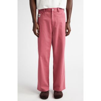 Bode Knolly Brook Twill Trousers in Pink at Nordstrom, Size 30