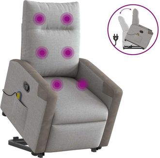vidaXL Vidaxl - Sill&oacute;n De Masaje Reclinable De Pie De Tela Gris Nube