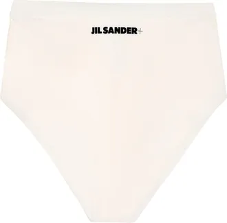Jil Sander Logo-Embroidered Bikini Briefs - Ivory