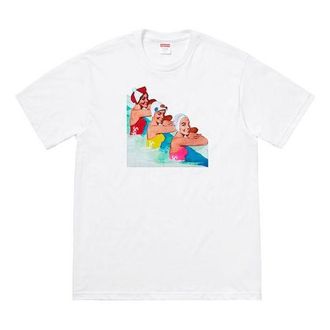 SUPREME SS18 Swimmers Tee White Printing Short Sleeve Unisex SUP-SS18-497