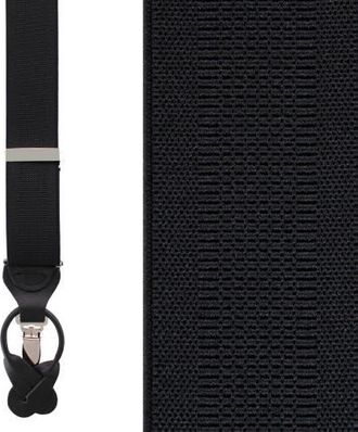 Trafalgar Store Classic Solid Color Convertible Suspenders (Braces) 35mm Elastic in Black at Nordstrom