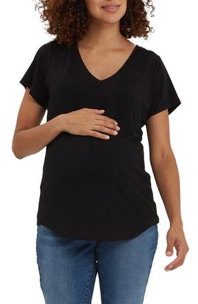 Nom Maternity The Maternity & Nursing Tee in Black at Nordstrom, Size X-Large