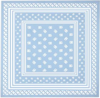 Dolce & Gabbana DNA logo-print silk scarf - women - Silk - One Size - Blue