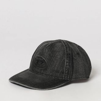 Diesel Cappello da baseball in denim distressed con logo Oval D ricamato