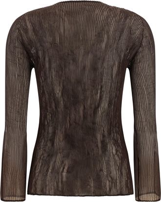 Issey Miyake Womens Brown Polyester Blouse