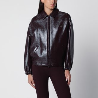 Courr&egrave;ges Giacca bomber rosso bruciato in vinile