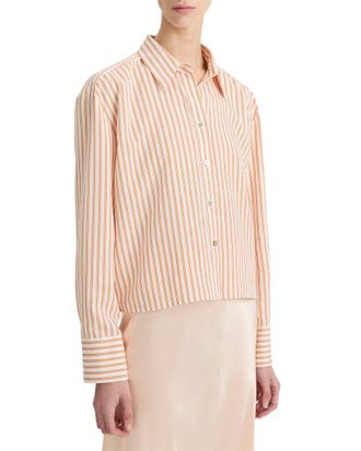Vince Till Stripe Cropped Button Shirt