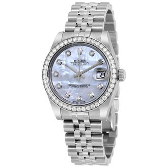Rolex Pre-owned Rolex Datejust Diamond Mother of Pearl Dial Ladies Watch 178384MDJ