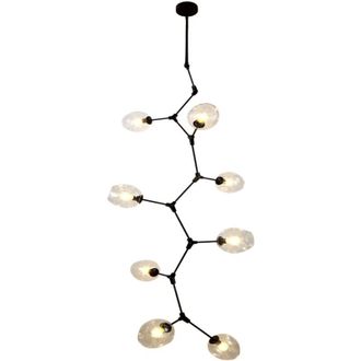 OEM Chemistry Negro Vertical - L&aacute;mpara Colgante Vertical Moderna Negra De 8 Luces