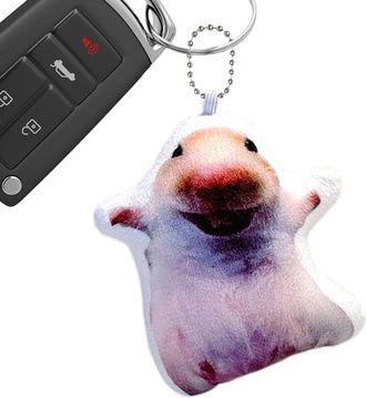 Generic Bag Charm - Cute Hamster Sounder Keychain Pendant for Kids and Adults, Trendy Plush Doll Ornament Backpack, Purse, or Keys, Fun Gift Birthday or Chris