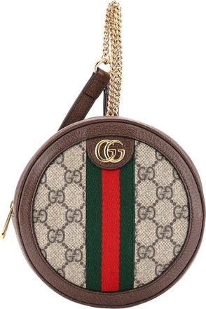 Gucci Brown Gg Coated Canvas Ophidia Round Backpack Mini (Authentic Pre-Loved)
