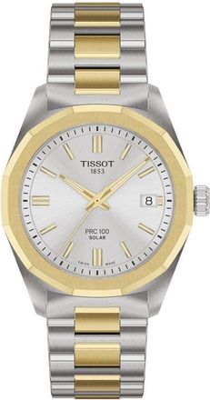 Tissot PRC 100 Solar Two-Tone Bracelet Watch, 34mm in Silver at Nordstrom