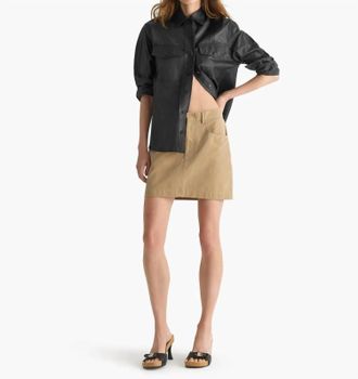 ATM Anthony Thomas Melillo Cotton Twill Pencil Skirt In Khaki