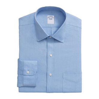 Brooks Brothers Ultramarijn Regular Fit Non-Iron Prestatieoverhemd met Ainsley Kraag - Heren - Zakelijke Overhemden - Blauw - 3XL - Katoen - Overhemden