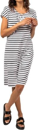 Saint James Lanveoc Dress With Drawstrings In White/navy