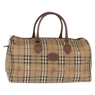 Burberry Pre-owned Vintage Boston Bag - Dames - Vintage Weekendtas - Beige - ONE Size - Vintage