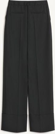 Valentino Pantaloni In Lana Vergine Donna NERO 36