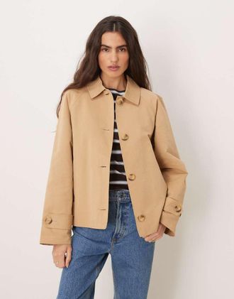 Jacqueline de Yong Trench corto beige-Neutro