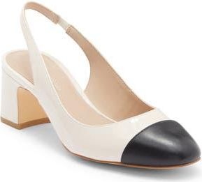 Stuart Weitzman Milla 55 Slingback Pump in Chalk/Black at Nordstrom Rack, Size 10.5