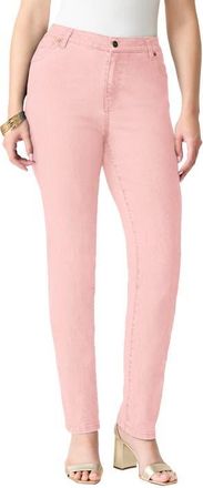 Roaman's Plus Size 24/7 Stretch Straight Leg Jean in Soft Blush at Nordstrom, Size 14