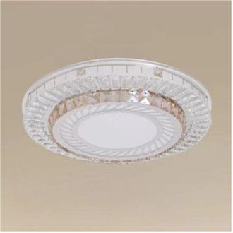 Trade Shop Trade Shop Traesio - Plafoniera Da Soffitto 65w ø50cm Led Design a Strati Con Cristalli Luce Fredda 71518