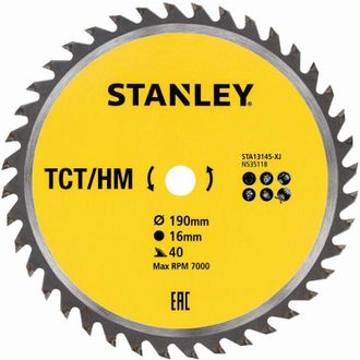 Black+Decker Stanley Lama Tct Sta13145-Xj Per Sega Circolare &Iuml; Mm. 190 - 40 Denti