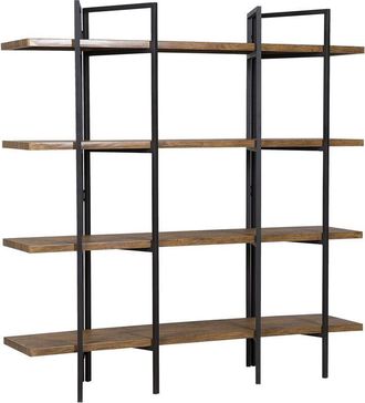 Beliani Beliani - Estantería de 4 niveles de madera oscura con marco de metal negro abierta minimalista industrial Compton