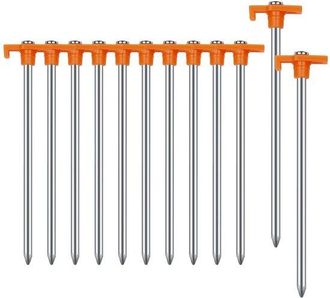 OEM 12 Estacas Tienda Campa&ntilde;a, Estacas Acero Acampada Estacas Acero Estacas Corrosi&oacute;n, Adecuadas Asegurar Tiendas Campa&ntilde;a Instalar Toldos Naranja
