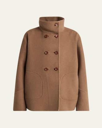 Loro Piana Camden Double-Breasted Cashmere Peacoat
