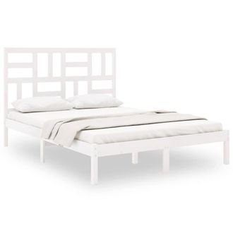 Berkfield Home Bed Frame White Solid Wood 140x200 cm