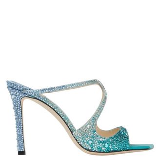 Jimmy Choo London Anise 95 Crystal-Embellished Mules, Brand Size 36.5 ( US Size 6.5 )
