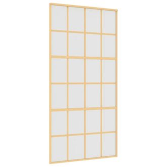 Berkfield Home Sliding Door Gold 102.5x205 cm Frosted ESG Glass & Aluminium