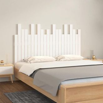 Berkfield Home Wall Headboard White 140x3x80 cm Solid Wood Pine | Size: 140 x 3 x 80 cm