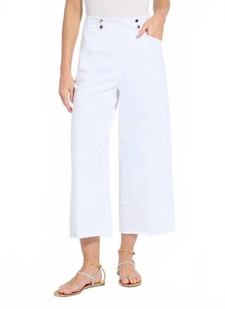 Lyss&eacute; Dion Sailor Crop Palazzo Denim Pants In White