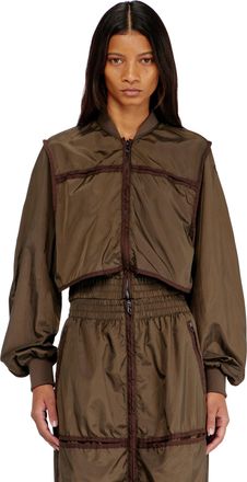 Diesel Nylon jacket with tonal taping - Jackets - Woman - Brown