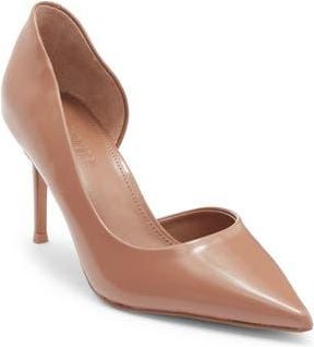 Steve Madden Nula Pointed Toe Half dOrsay Pump in Mocha Leather at Nordstrom Rack, Size 5.5