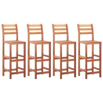 vidaXL Sgabelli Da Bar 4 Pz In Legno Massello Di Acacia - Vidaxl