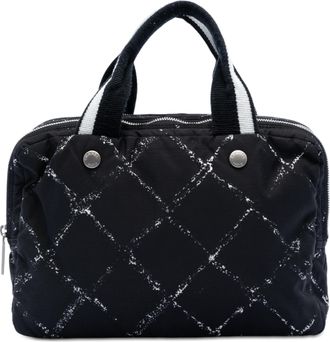 Chanel Voorafgaand gebruikte Oude Reislijn Nylon Handtas