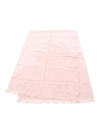 Herm&egrave;s 2010s Libris fringe stall scarf - women - Cashmere/Silk - One Size - Pink