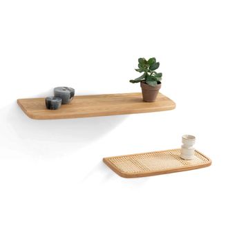 La Redoute Interieurs Set van 2 wandplanken, eiken en eikenfineer, BUISSEAU