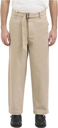Entire studios Pantaloni Gully con cintura - Heren - Straight fit broeken - Beige - S - Katoen - Broeken