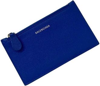 Balenciaga Blue Leather Coin Purse/Coin Case (Pre-Owned)