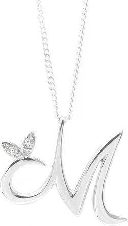 Say It With Winged Diamond Initial Necklace - Sterling Silver - M/20