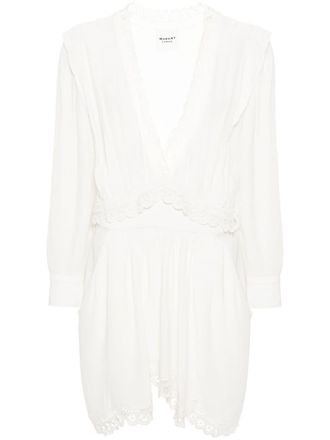 Isabel Marant Felie lace-trim dress - women - Viscose - 40 - Neutrals
