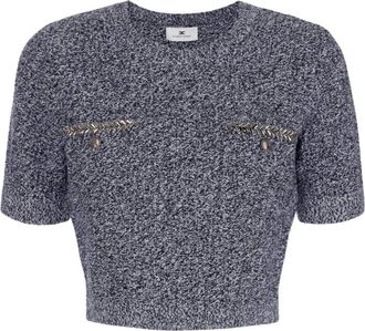 Elisabetta Franchi Mujer, Camisetas, Negro, Talla: L