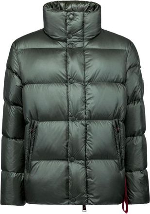 Afterlabel Jassen, Heren, Groen, S, Leer, Glanzende Pufferjas met donsvulling